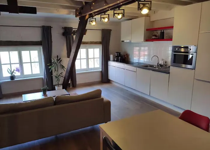 Unique Historic Mill Loft With River Lys Views 公寓 *
